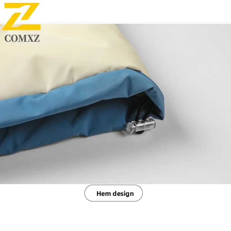 COMXZ Winter Cotton Coat Unisex Hooded Climbing Lightweight Windproof Jacket Fashion Fake Two Piece Thickened Warm Outerwear