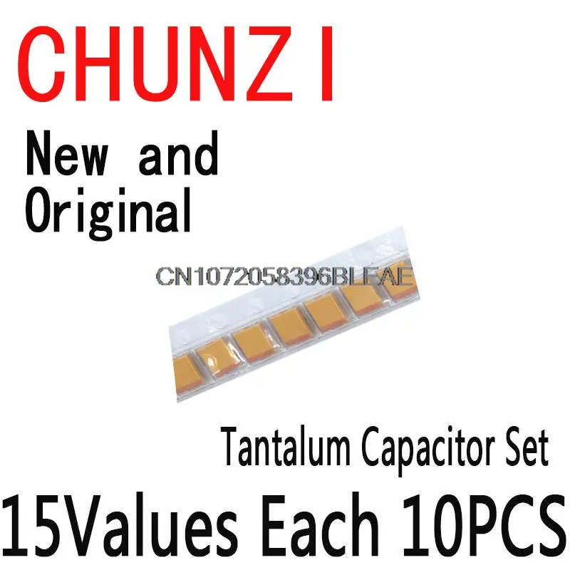 15Values SMD Tantalum Capacitor Assortment Kit Case Tantalum Capacitor Set A/B 1uf-220uf 1UF 2.2UF 4.7UF 10UF 47UF Capacitors