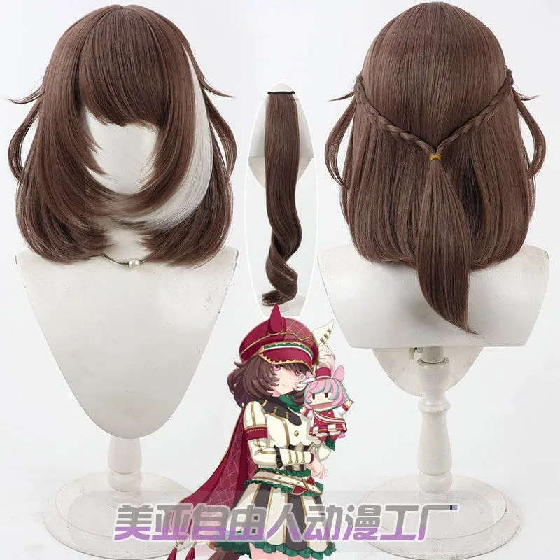 

Парик для косплея Marche Lorraine из аниме Uma Musume Pretty Derby, реквизит для Хэллоуина и карнавальных вечеринок, синтетические волосы + бесплатная шапочка для парика