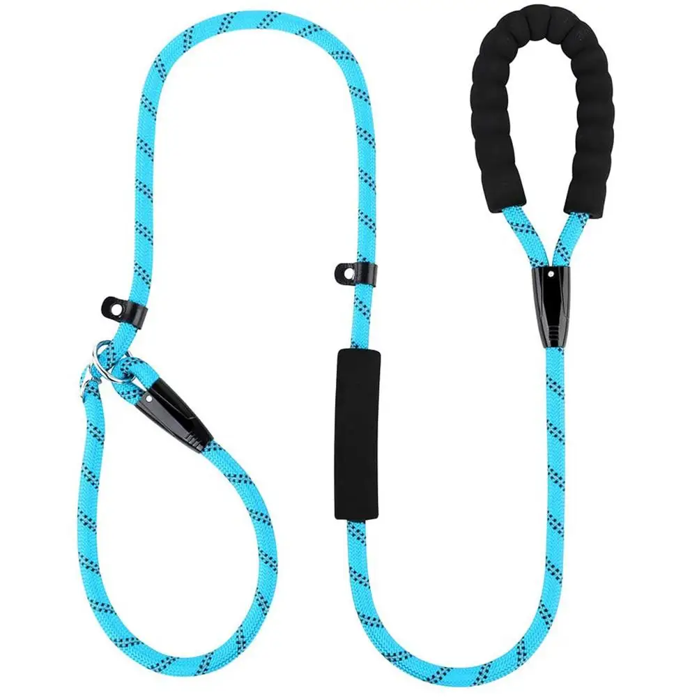 Slip Lead Dog Leash 6FT,Anti-Choking with Two Traffic Padded Handles Reflective Threads Strong Heavy Duty Dog Train Leash Rope