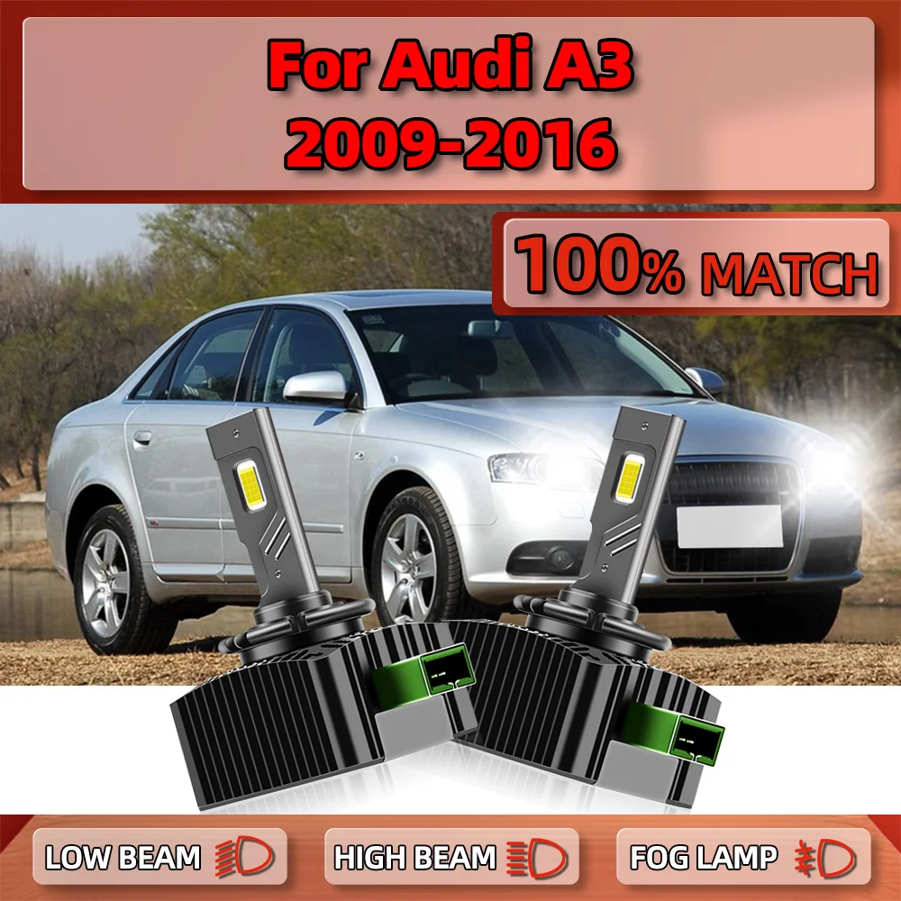 

D3S LED Headlight Bulbs 25000LM HID Xenon Lights 12V Plug and Play For Audi Q5 2009 2010 2011 2012 2013 2014 2015 2016 2017