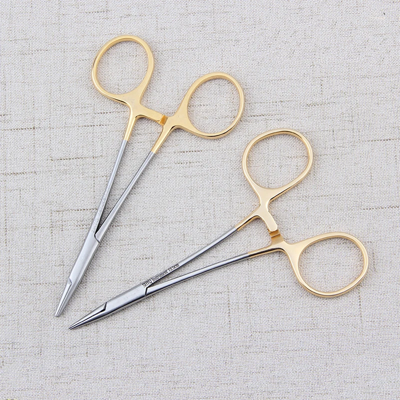 Tiangong Gold handle needle holder Needle clamp Korean double eyelid tool Aesthetic ophthalmology needle holder instrument