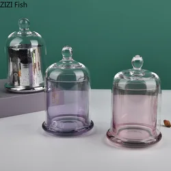 Soportes de exhibición con cubierta de vidrio para aromaterapia, cubierta antipolvo de flores preservadas, estantes decorativos, botellas difusoras, bandejas de exhibición