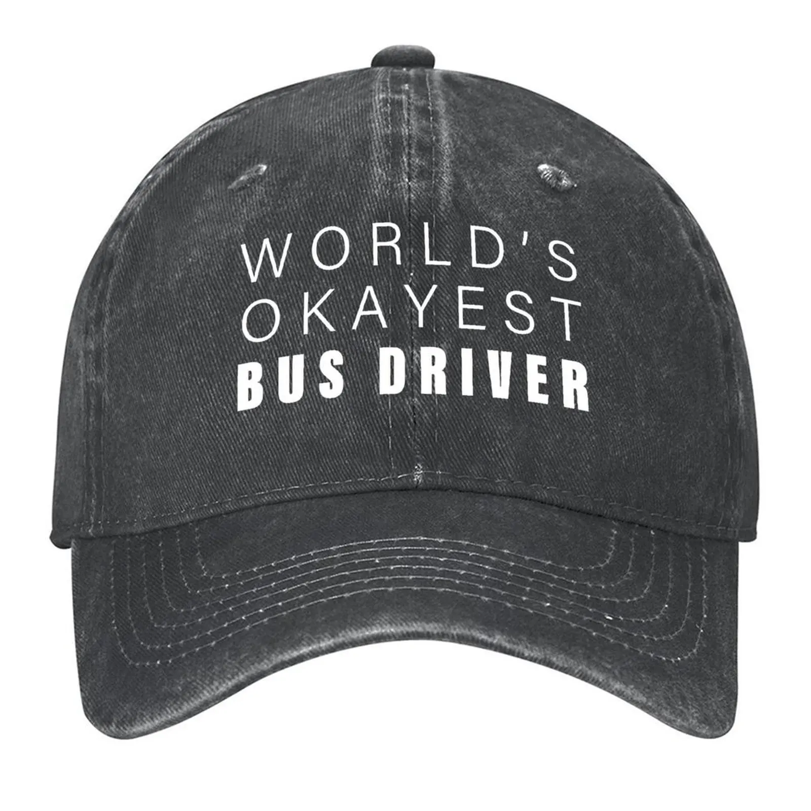 

World's okayest Bus Driver,Funny School Bus Driver Gift | Baseball Cap Hat Man For The Sun hats on offer Kids Hat Man Women's
