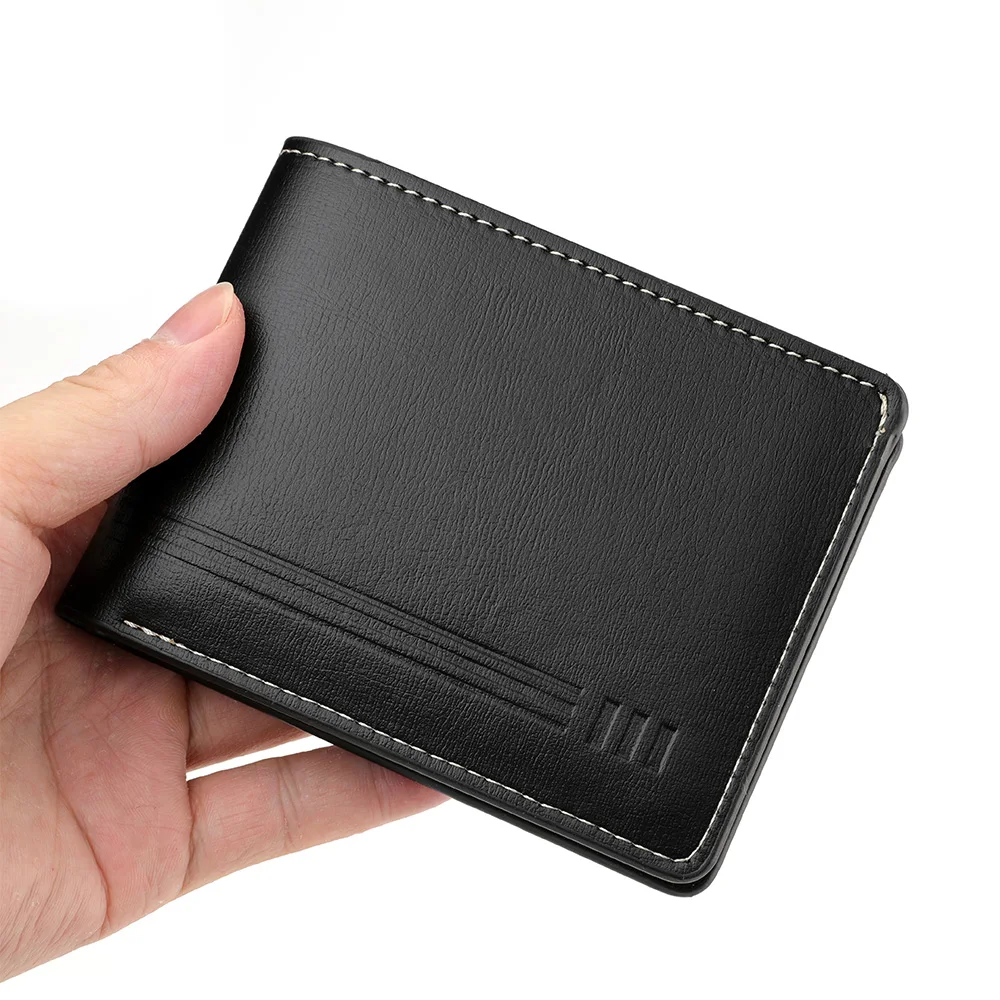 رجال الأعمال الرجعية محفظة قصيرة بو الجلود سستة محفظة نسائية للعملات المعدنية متعددة فتحة متعددة الوظائف محفظة رجالية