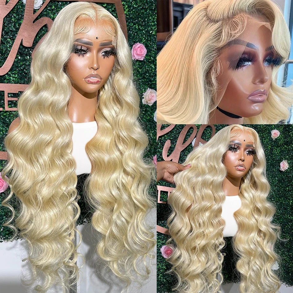 Peruca de Cabelo Humano Ondula - 613 Blonde Body Wave Lace Front Wig avaliação e preço
