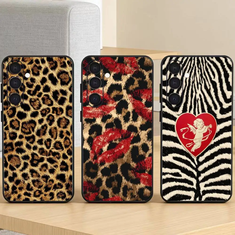 leopard print  Phone Case For Samsung Galaxy A73,A21s,A22,A31,A52,A53,A71,A41Soft Black Shell