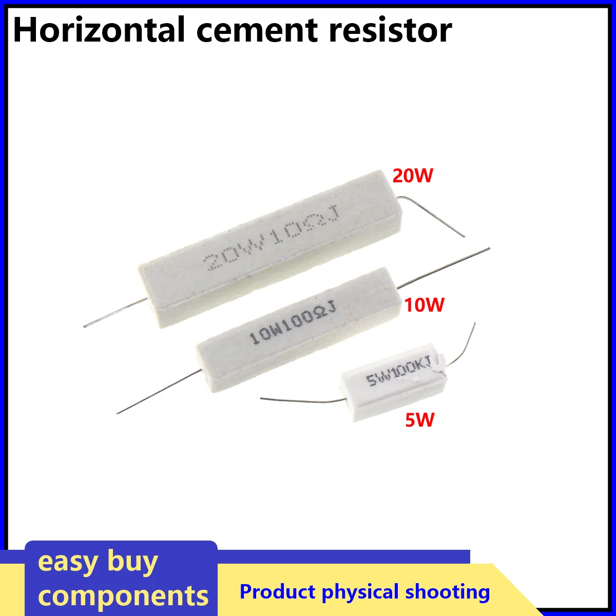 

5/2Pcs 5W 10W 20W Ceramic Wirewound Resistor 0.1 0.15 0.5 2 15 20 25 30 33 100 330 1K 20K Ohm 5 10 20 Watt Cement Resistance