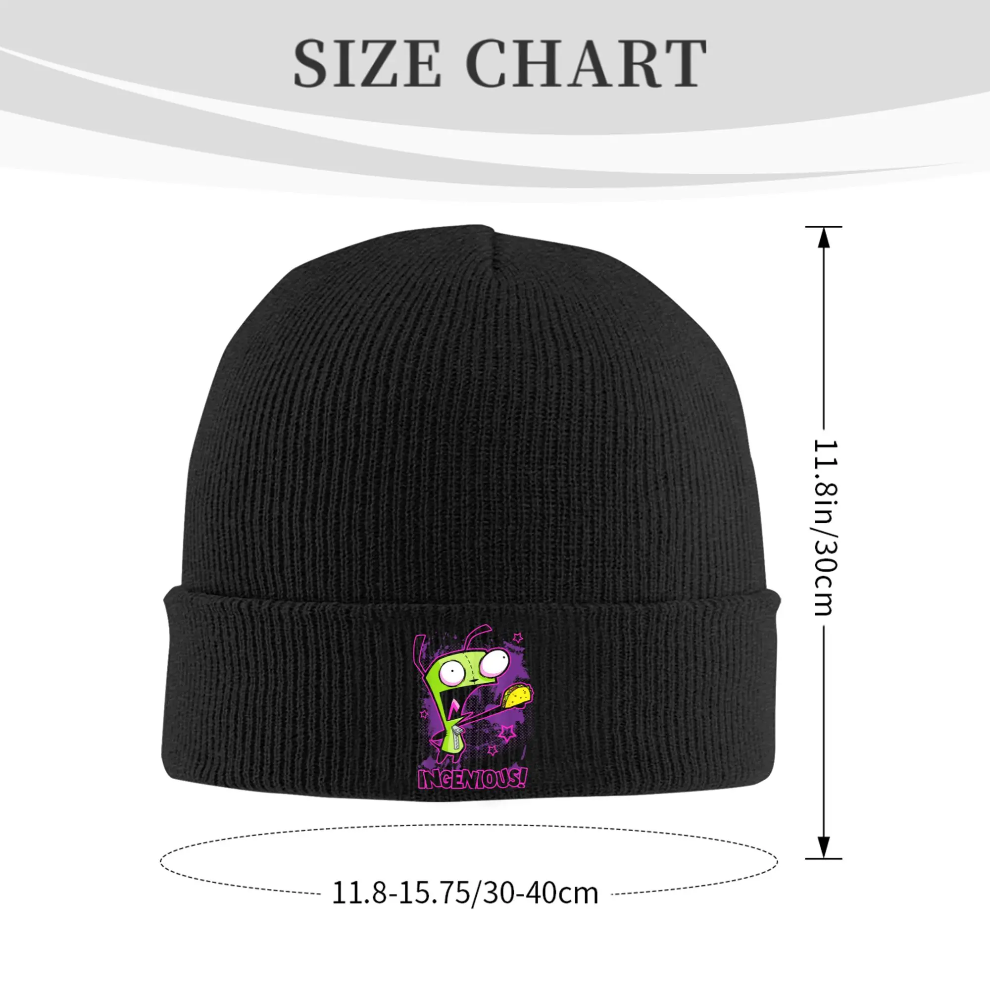 Invader Zim Taco Gir Y2K Cartoon Knitted Hat for Women Men Beanie Autumn Winter Hat Acrylic  Warm Caps