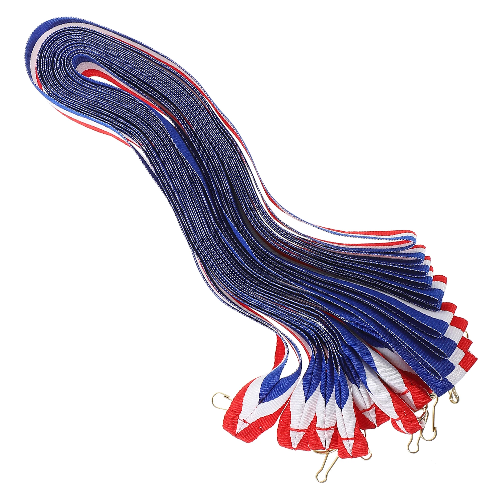 20개 메달 리본 빨강 흰색 파랑 2.2cm 폭 스포츠 대회 목걸이형 끈 다기능 상장 리본 메달용 학교용
