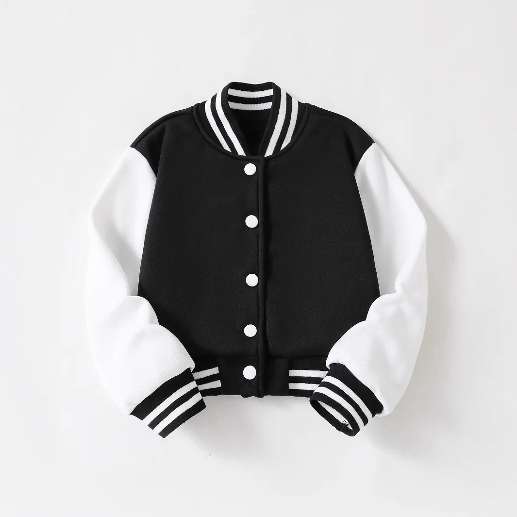 

Children's clothing student plus size knitted cardigan color-blocked casual spring and autumn baseball suit children's sweatshir