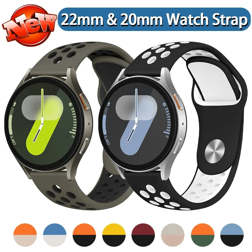 20mm 22mm Silikonarmband für Samsung Galaxy Watch 7 6 5 4 40 44mm 6Classic GearS3 Armband für Huawei Watch GT6/5 4Pro 46mm Band – Detail 1