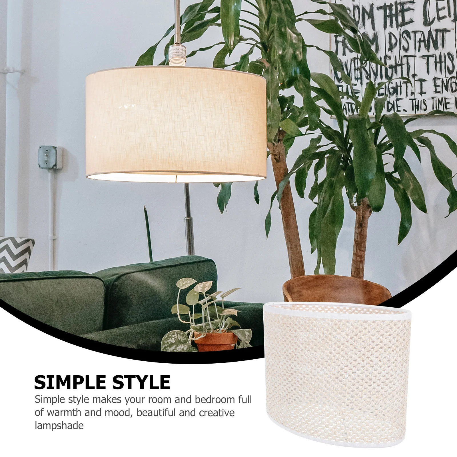 

Woven Lampshade Bedside Covers Cylindrical Durable Exquisite Metal Accessory Delicate Retro Decor