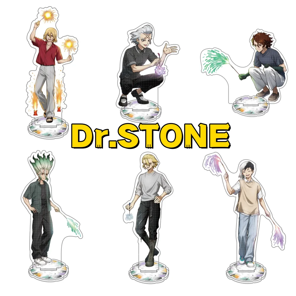 Dr.STONE Style CosplayNew 15cm Anime Acrylic Stand keychain Ornaments Ruri Chrome Amber Ishigami Senkuu Ogawa Yuzuriha