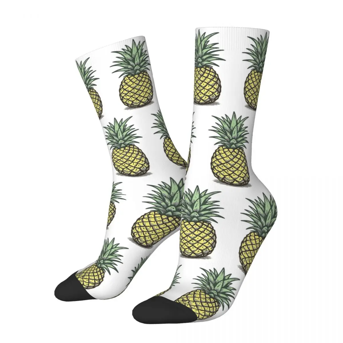 Pineapple, Self Portrait Socks Harajuku Super Soft Stockings All Season Long Socks Accessories for Man's Woman's Christmas Gifts