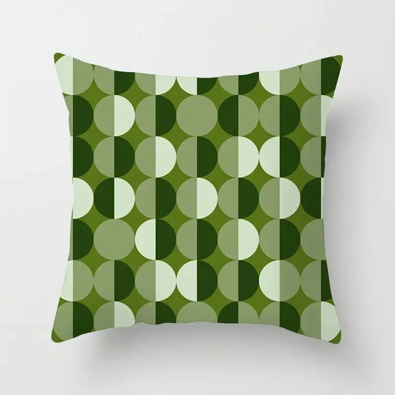 

Sage Green Geometric Cushion Cover Peach Skin Modern Abstract Pillowcase Nordic Minimalist Home Decor for Sofa Bedroom Office