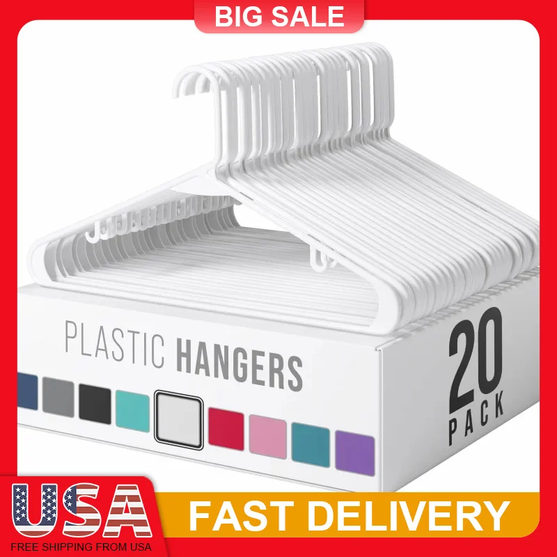

20 Pack Clothes Hangers Space Saving Non Slip Wardrobe Hangers for Shirts Pants Dresses Closet Organization Storage Essentials