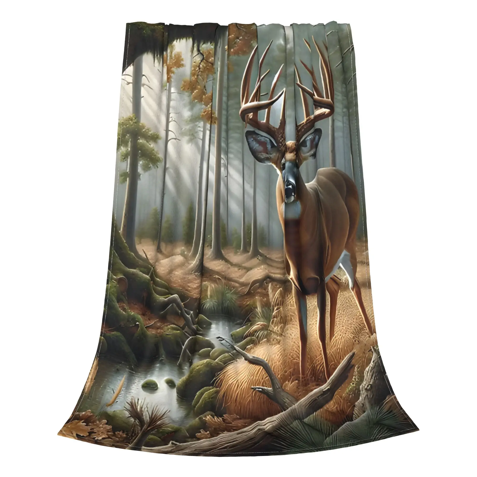1PC Home Cutecore Whitetail Deer Hunting  Blanket Super Cosy Plush Home Living Room Sofa halloween