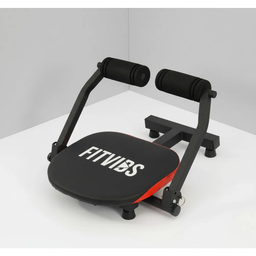 Máquina crunch Ab ajustable con bandas de resistencia, DVD y tabla de ejercicios: equipo de entrenamiento en casa de cuerpo completo para hombres y mujeres