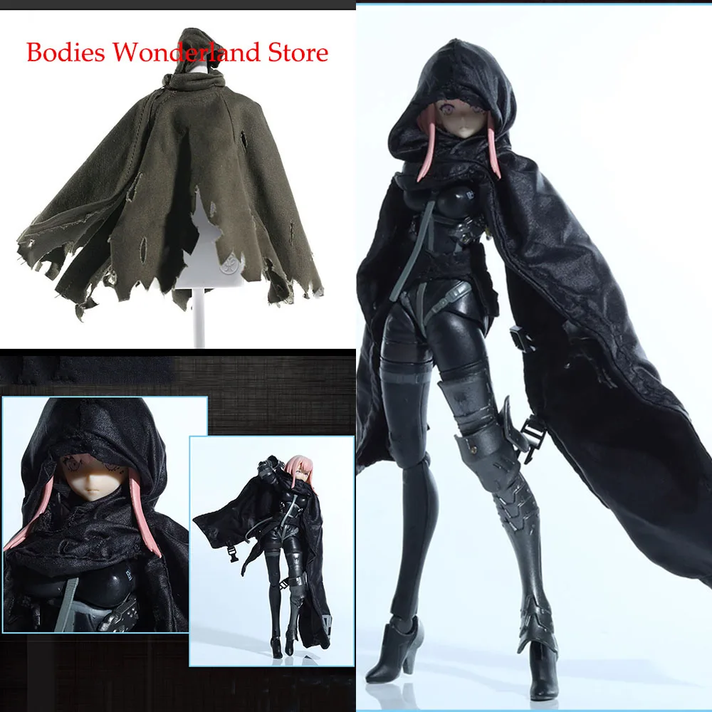 

1/12 Scale Figure Scene Accessories Soldier Cloak Anime Cosplay Costume Cloak Lancer Fighting Girl Clothes for 6'' Action Figure