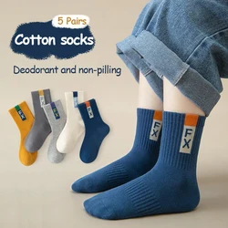 Calcetines deportivos para niños de 1 a 16 años, calcetín de tela selecta, alta resistencia, cómodo y antipilling, informal, 5 pares