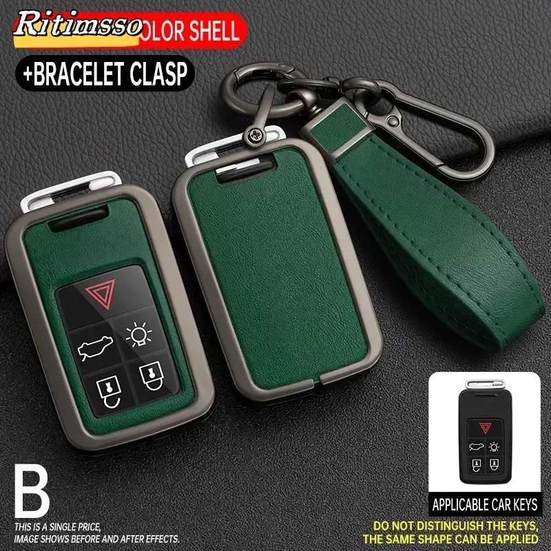 Zinc Alloy + TPU 5/6 buttons Car Remote Key Holder Shell Case Full Cover For Volvo XC60 V60 S60 S80 XC70 V40