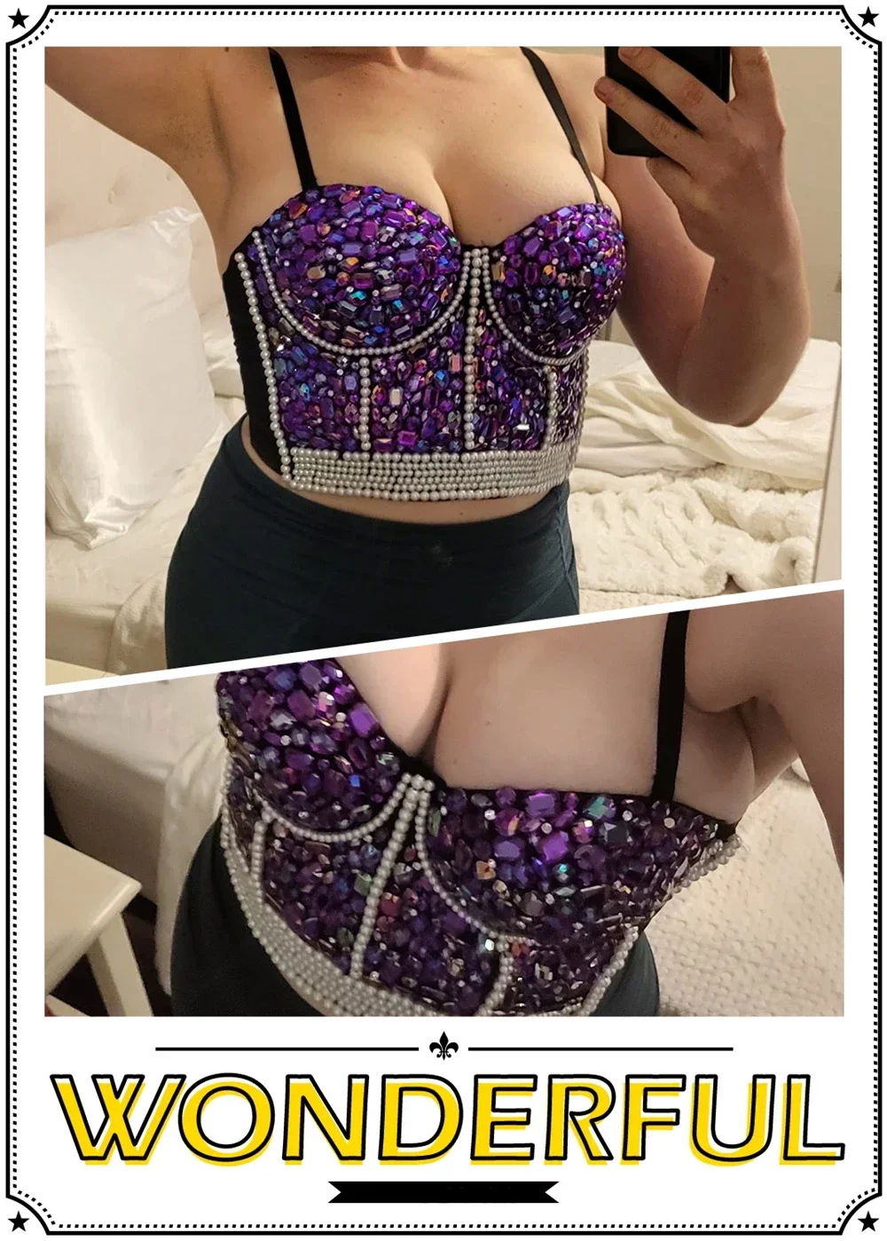 Summer Crop Top Women Sexy Rivet Diamond Corset Woman Clothing Blusas Push Up Bustier Club Bra Camis Handmade Ladies Tank Tops — zdjęcie 7