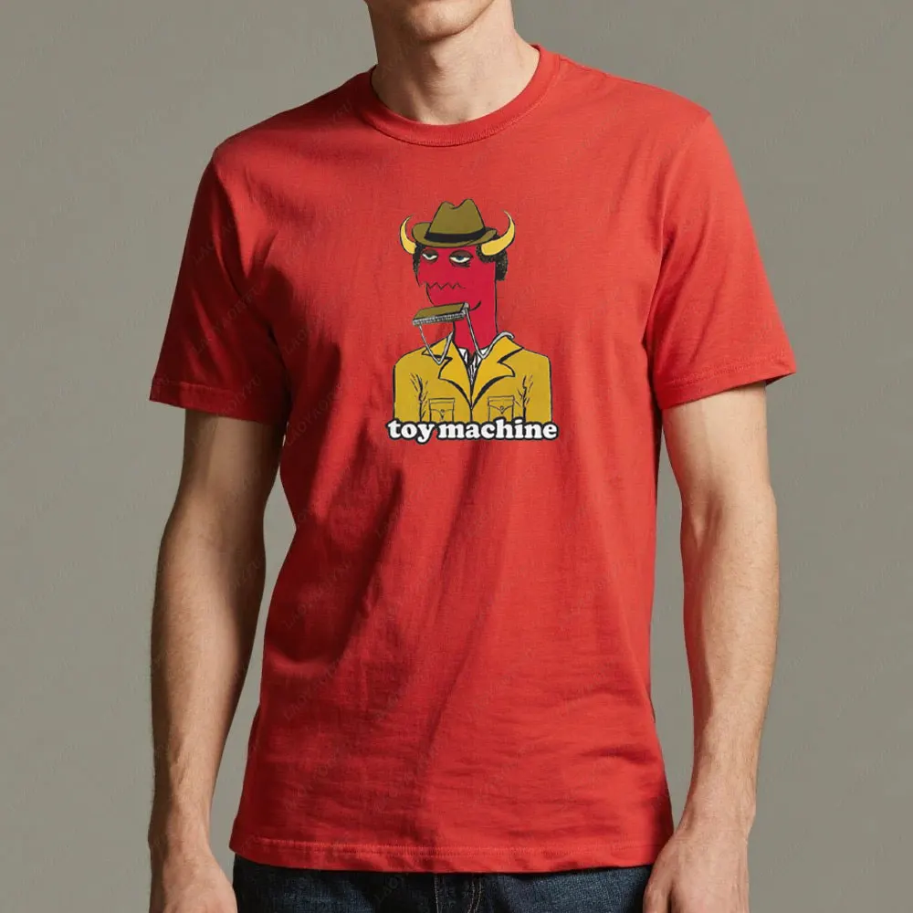 

Retro Men's Toy Machine Graphic Shirt Short-sleeved Shirt Toy Machine Skateboards Devil Harmonica Retro Skateboarding T Shirt
