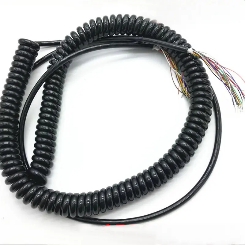 

CALT 7 12 15 16 17 19 21 Cores Coiled Spring Spiral Shield Cable 4m 6m CNC Handwheel Manual Pulse Generator MPG Industrial Cable