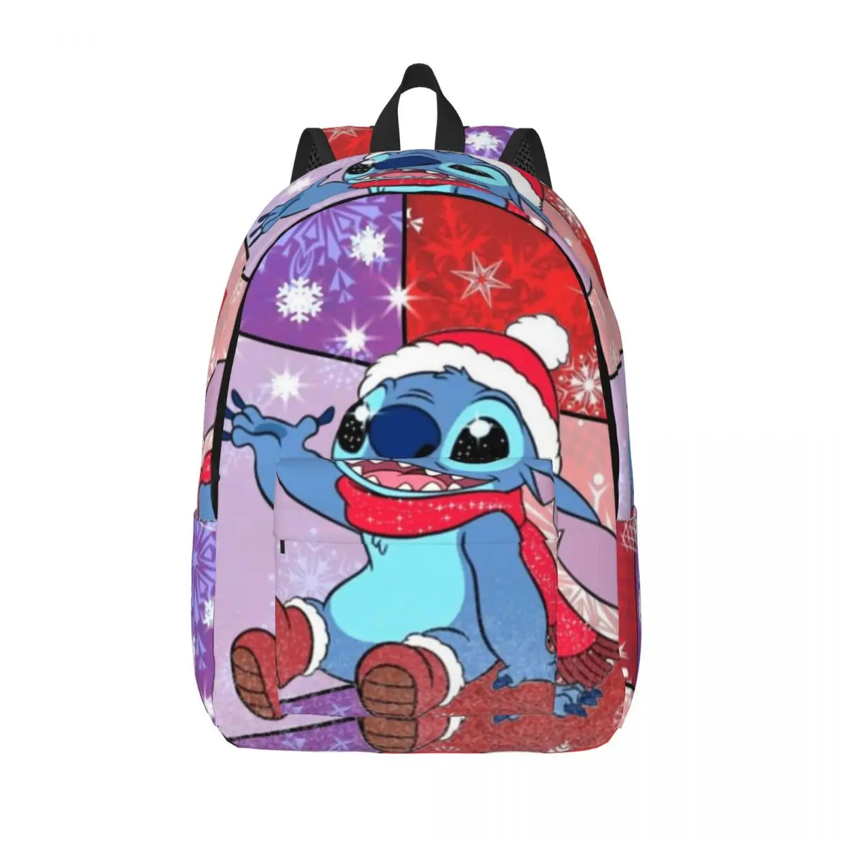 Stitch Red Christmas Casual Backpack Lightweight High School Business Daypack for Men Women College Canvas Bags