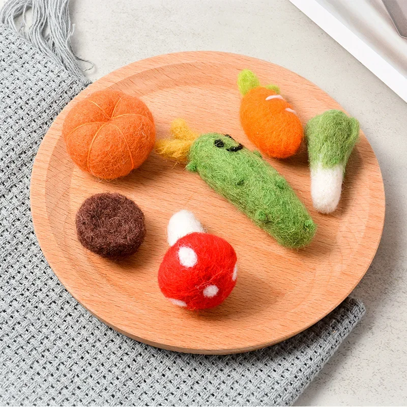 Handmade Wool Felt Simulation Fruit Vegetable Cookie Doughnut Candy Chocolate Bread Slice Jewelry Newborn Photography Props