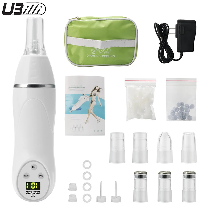 

Electric Diamond Microdermabrasion Machine Blackhead Remover Vacuum Facial Pore Cleaner with 8 Probes Skincare Tool Home Use