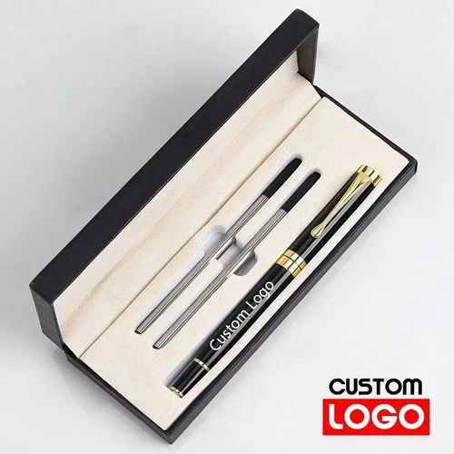 Embalaje de caja de regalo, bolígrafos metálicos de lujo, bolígrafo para firma de oficina, escuela, negocios, suministros de papelería para estudiantes, escritura