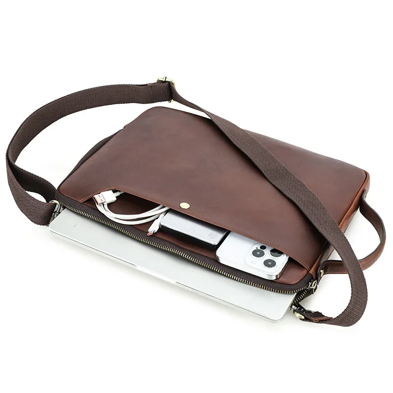 Protective Case Leather Shoulder Crossbody Multifunctional Laptop Laptop Bag
