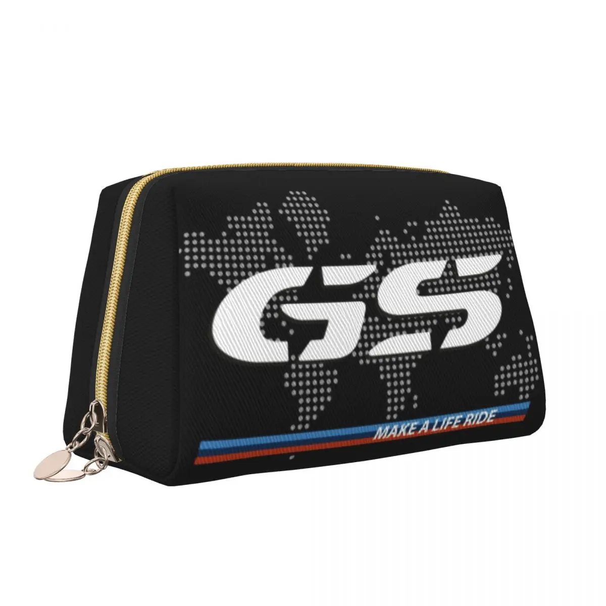 Make A Life Ride GS Motorcycle Adventure Travel Toiletry Bag Women World Map Cosmetic Makeup Organizer Beauty Storage Dopp Kit