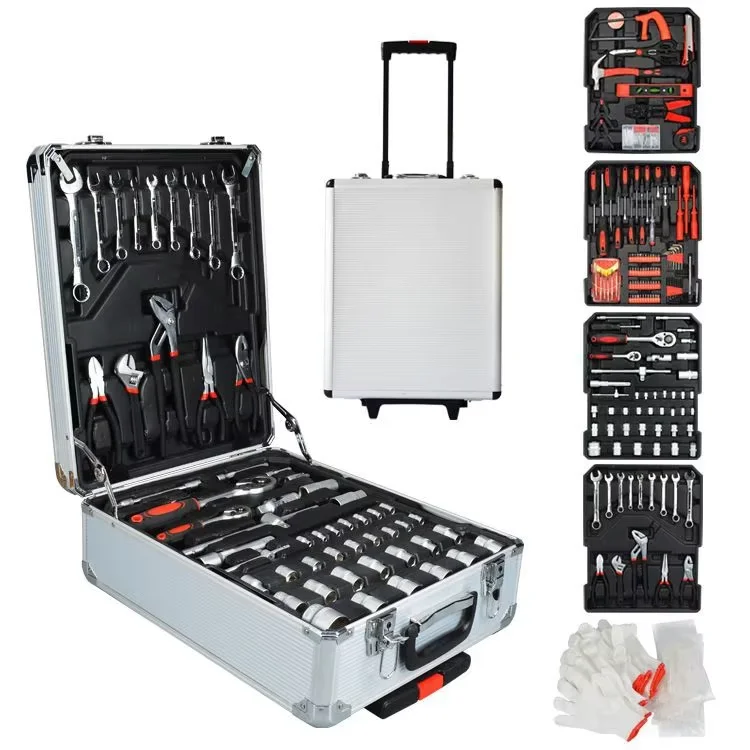 Mechanic Car Repair Kit Aluminum Cart Household Socket Set 499 Pieces Professional Manual Hardware Tools