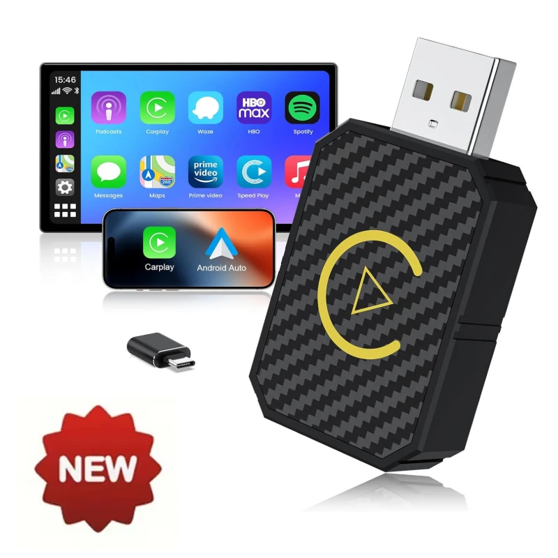 2-in-1 NEUER kabelloser CarPlay Android Auto Adapter USB Dongle Smart Mini Box Bluetooth Wifi Plug And Play für OEM Autoradio