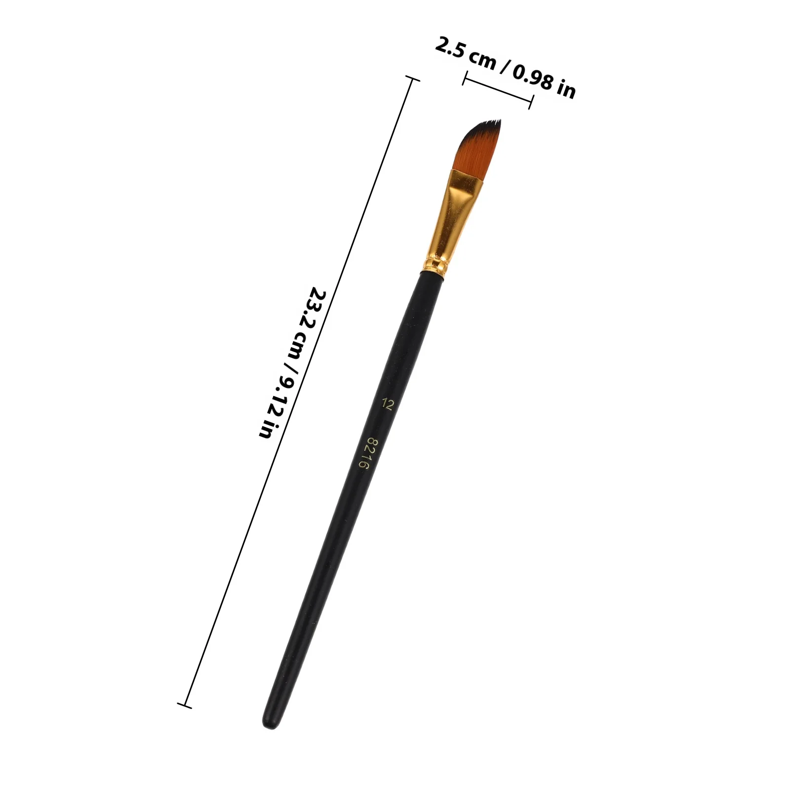 12 Pcs Watercolor Paint Brushes Detail Nylon Tools Professional Craft Black Artist Fine Flat