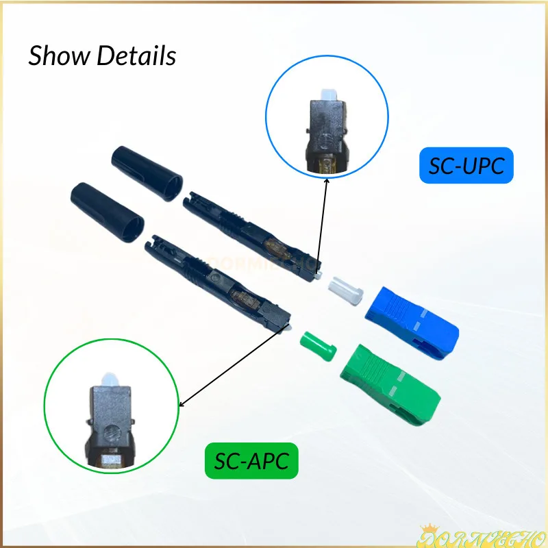 Fiber Optic Fast Connector FTTH SM SC APC Fiber Optic Fast UPC Telecommunication Level Single-mode Optical Quick Connector