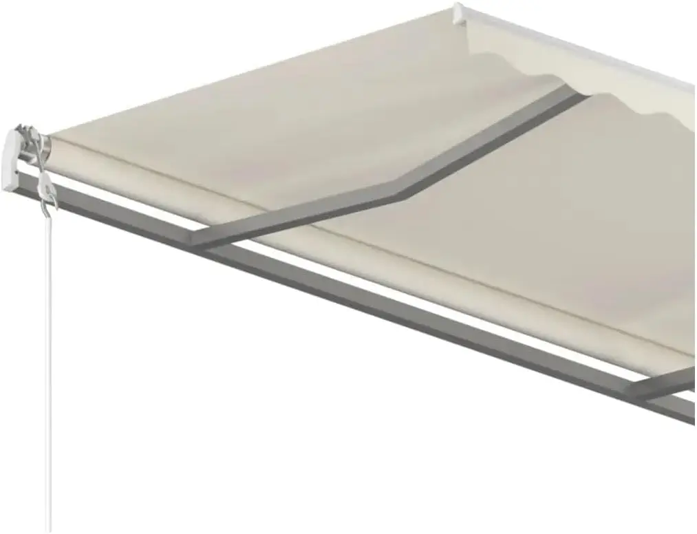 Toldo retrátil manual com postes 13,1'X9,8' Creme 3069937 ,Entrega rápida