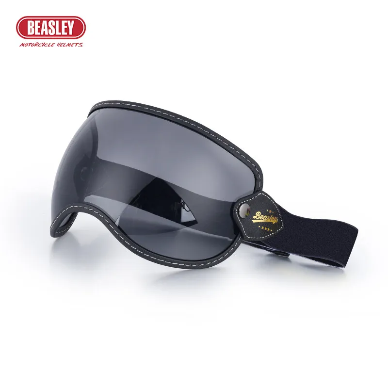 BEASLEY Retro Bubble Mirror Goggles Motorcycle Full Helmet Off-road Goggles Lenses Universal Vintage Helmet Bubble Windshield