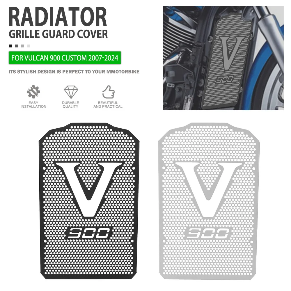 

Radiator Guard FOR KAWASAKI Vulcan 900 Custom 2007-2024 2023 2022 2021 2020 2019 2018 Motorcycle Radiator Grille Cover Protector