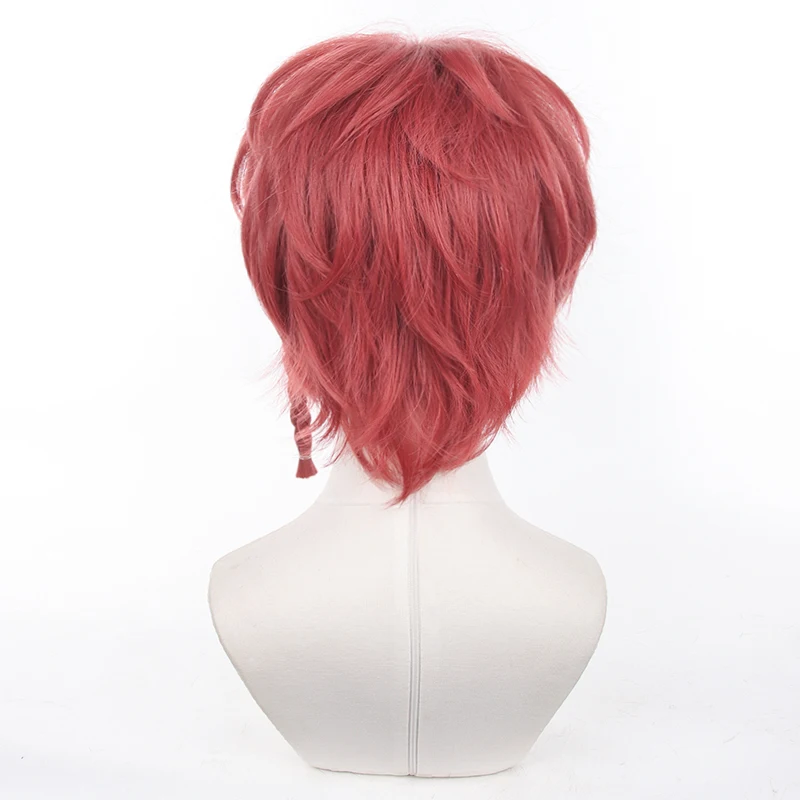 Anime Kurona Ranze Cosplay Wig Red 30cm Short Warping Heat Resistant Halloween Party Accessories Props Wig Hair