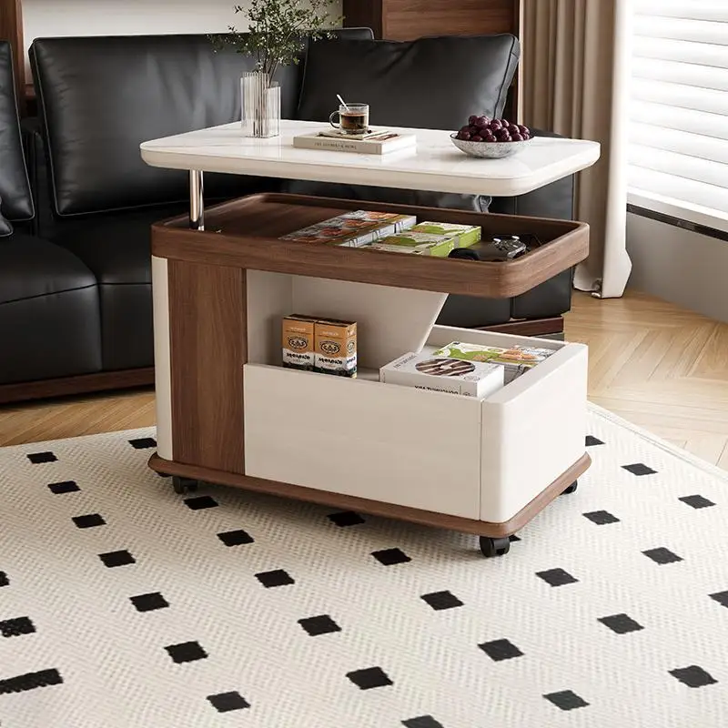 Mobile, solid wood, coffee table, living room, mobile, storage, trolley