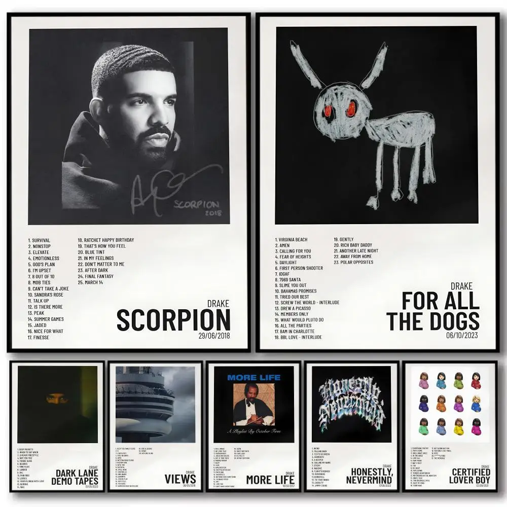 

Картина с обложкой альбома D-drake, каллиграфия, хлопковый холст, настенный художественный постер, высококачественная декоративная картина для гостиной, домашний декор