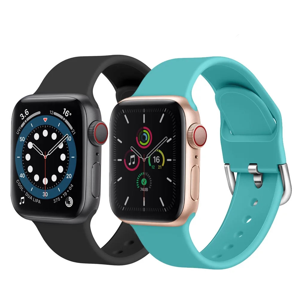 

Sports Silicone Strap for Apple watch 45mm 41mm 44mm 42mm 40mm 38mm Replacement bracelet strap for iwatch Ultra 8 7 6 5 4 3 SE