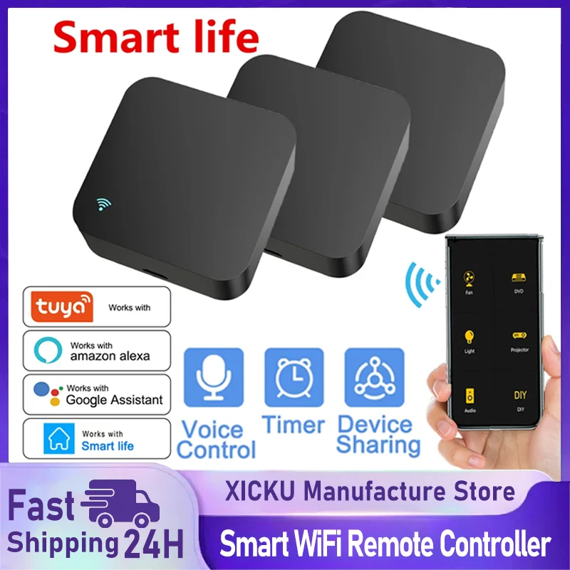 

Tuya WiFi IR Remote Control for Air Conditioner TV Smart Home Blaster Infrared Universal Remote Controller For Alexa Google Home