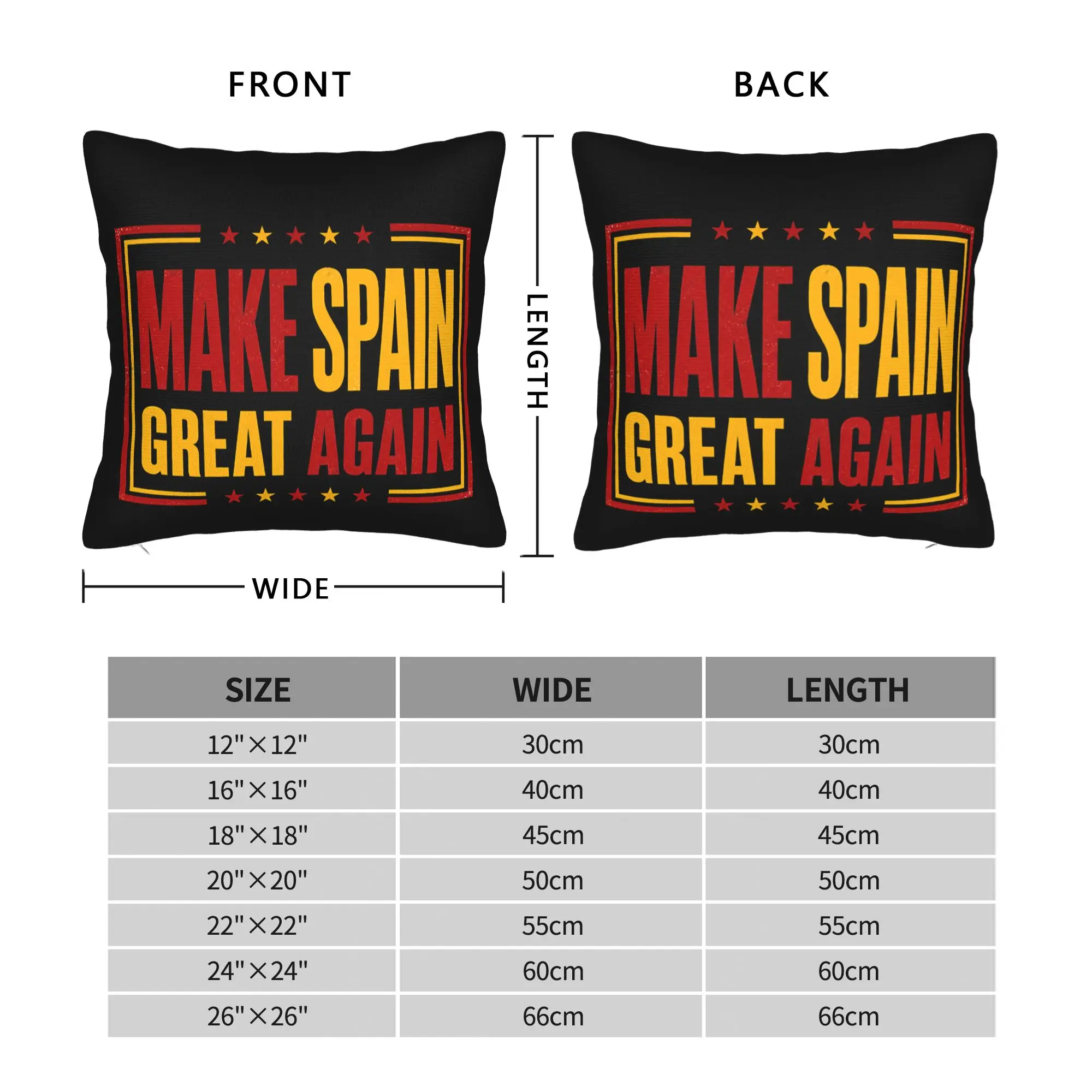 Make Spain Great Again Spanish Pride Square Pillow Covers Polyester Bed Car  Cushion Case Funny Decorative Pillowcase 40*40