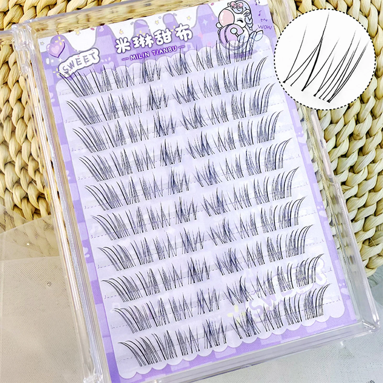 رموش صناعية صناعية طبيعية رقيق العنقودية تمديد سحق نمط المبتدئين المهنية سبليت رموش اصطناعية ماكياج الملحقات #1