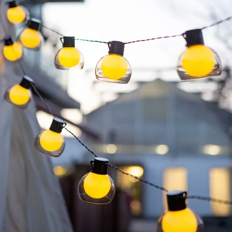 Solar Highlight Globe String Lights Outdoor Shatterproof Bulbs For Garden Holiday Decoration Waterproof Camping Lights